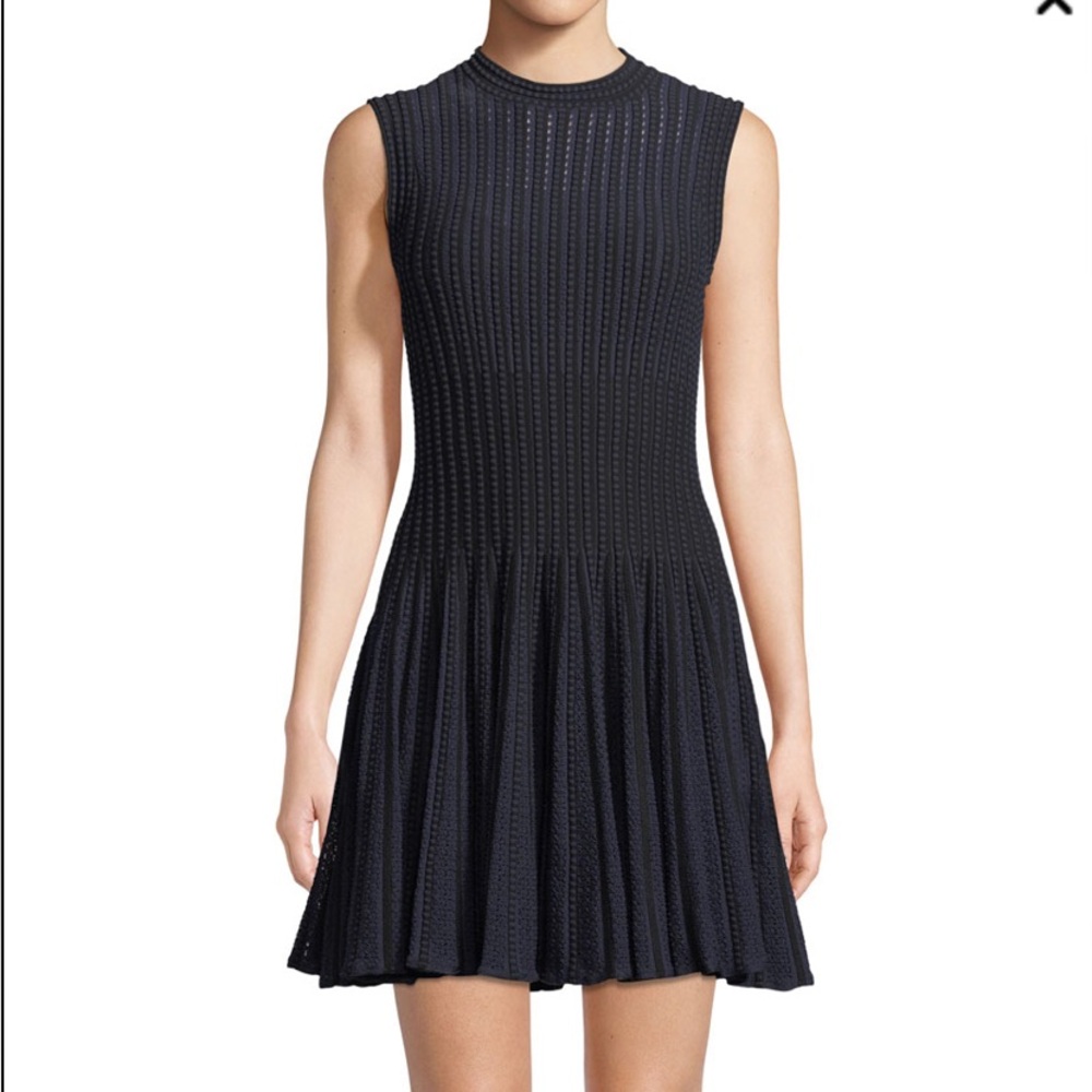 Theory Novelty Checker Knit Sleeveless Short Dress